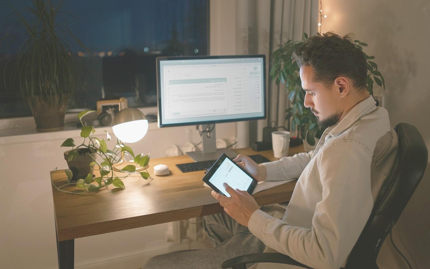 Financial analysis workspace with charts and data visualization